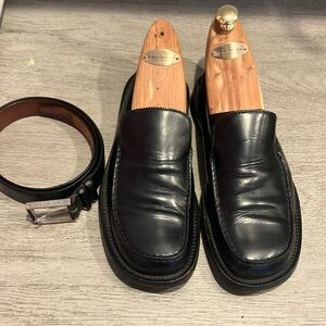 Men's Black Leather Loafers